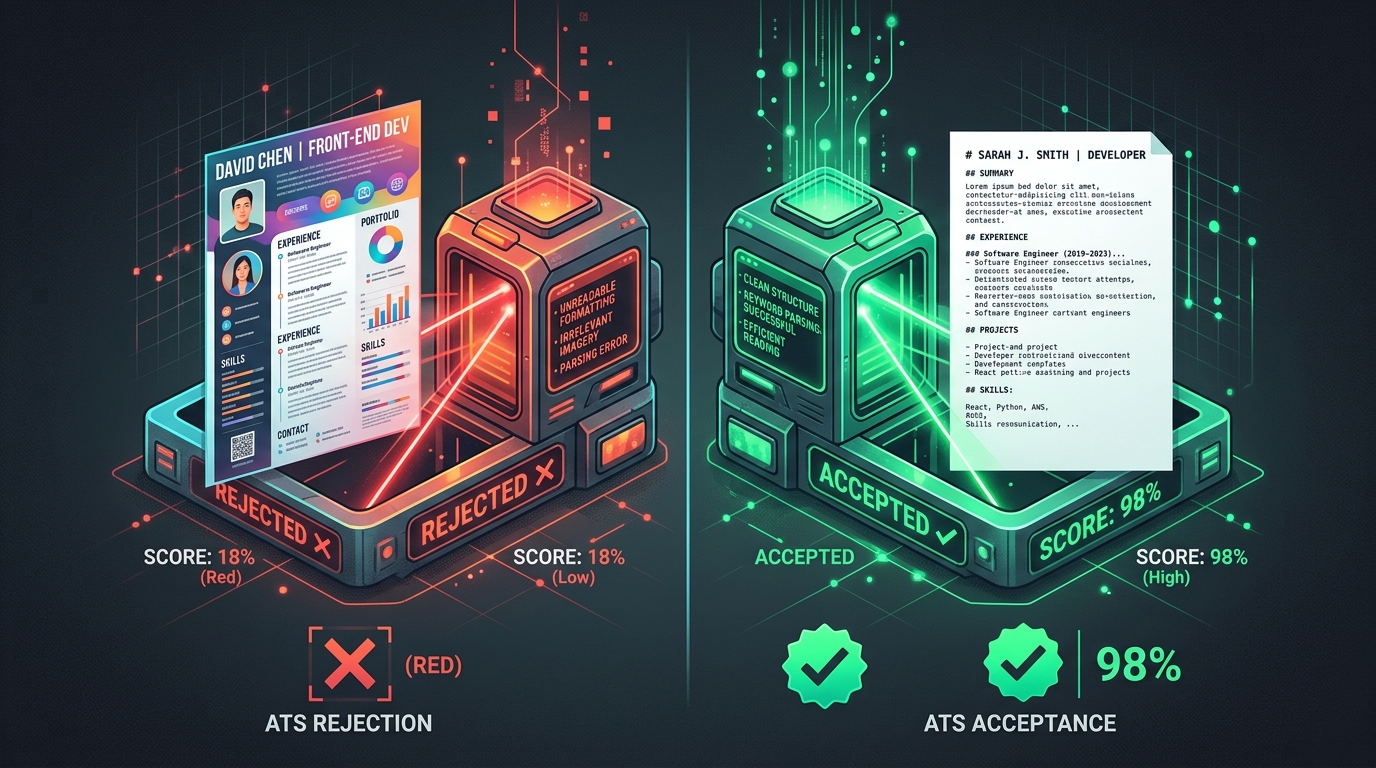 Cover image for The ATS-Proof Developer Resume: Why Markdown Outperforms Canva and Word in 2026